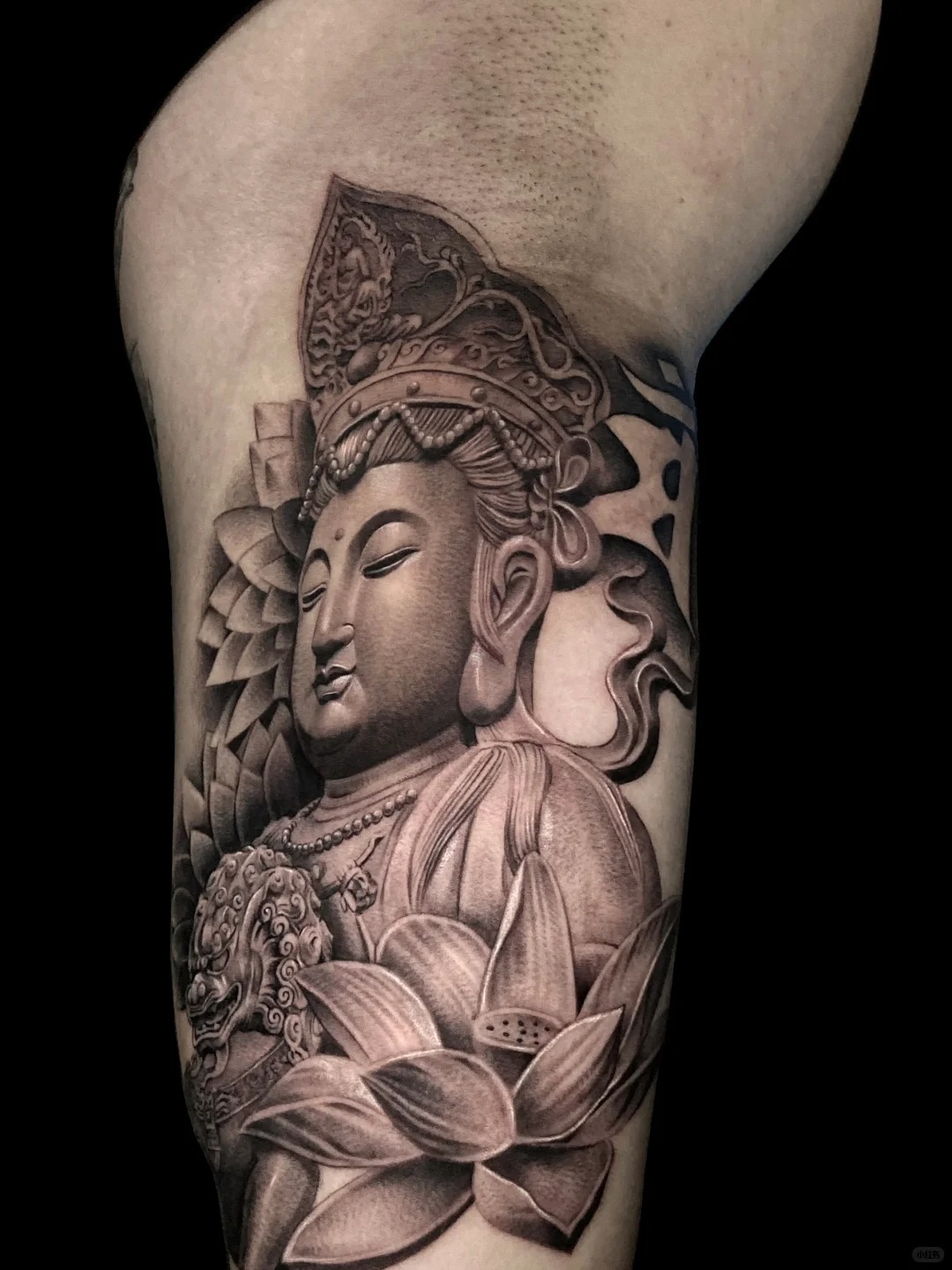 Manjushri · Finished tattoo