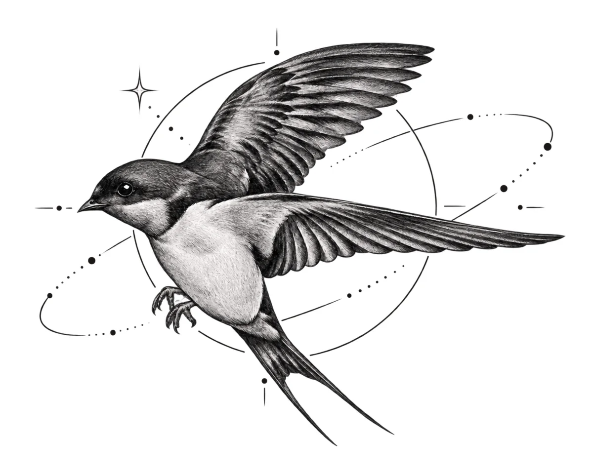 Swallow — tattoo design concept, not a photograph of a tattoo