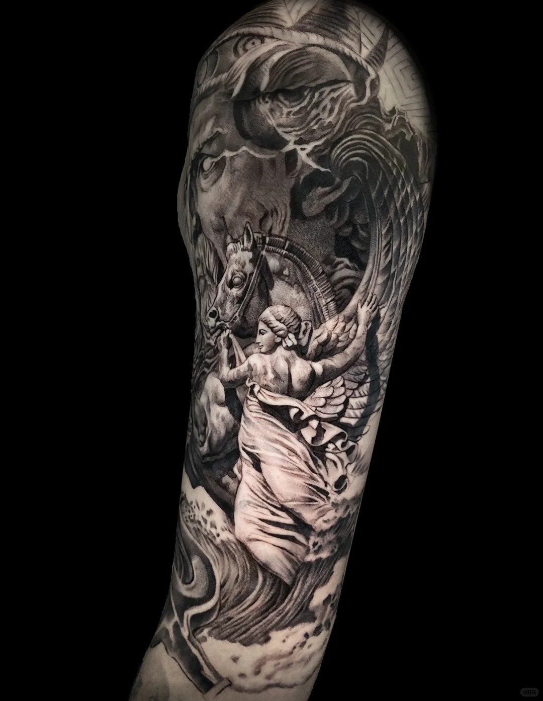 Poseidon · Finished tattoo